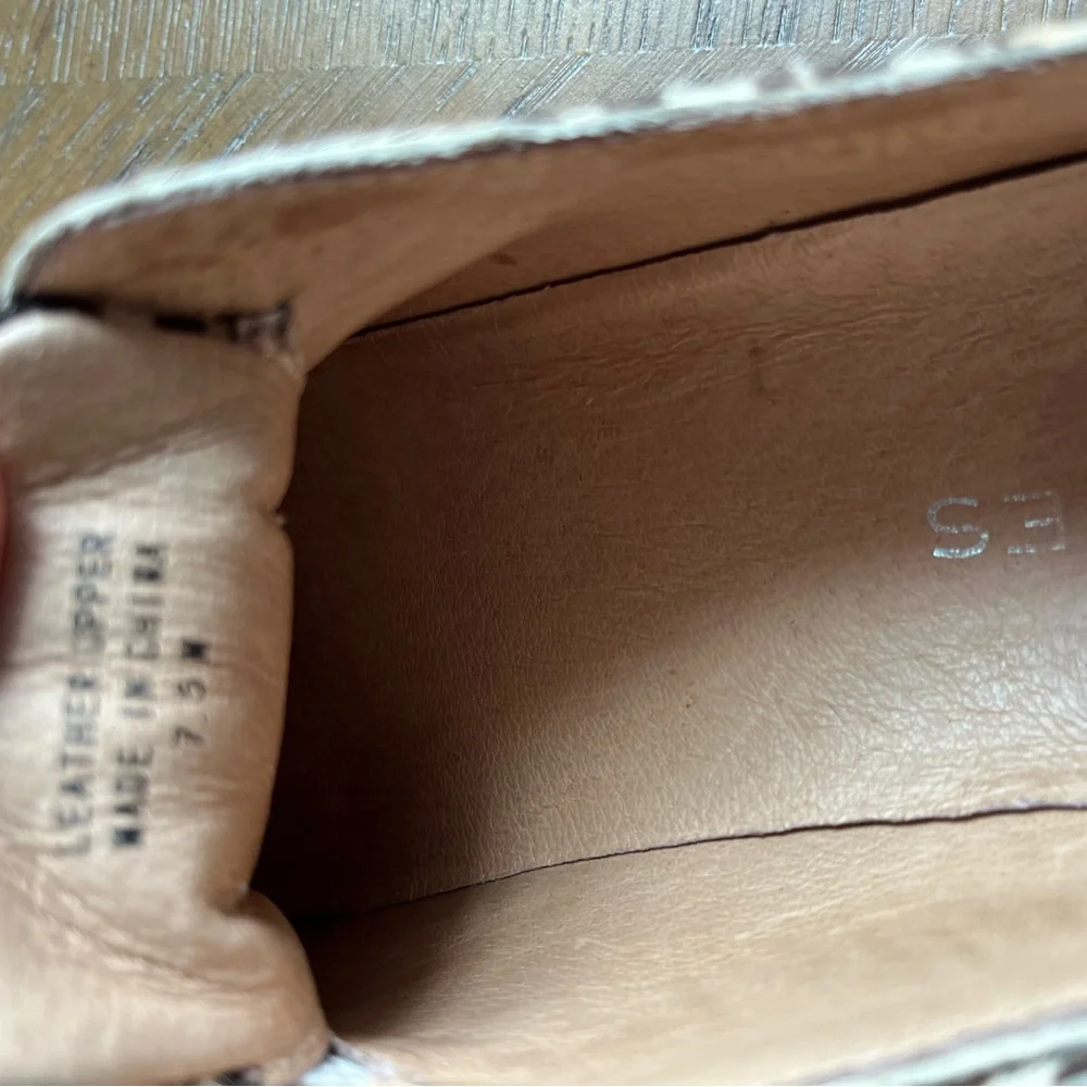 Anthropologie J Slides Leopard Print Leather Slip On Shoes Size 7.5 - Picture 7 of 11